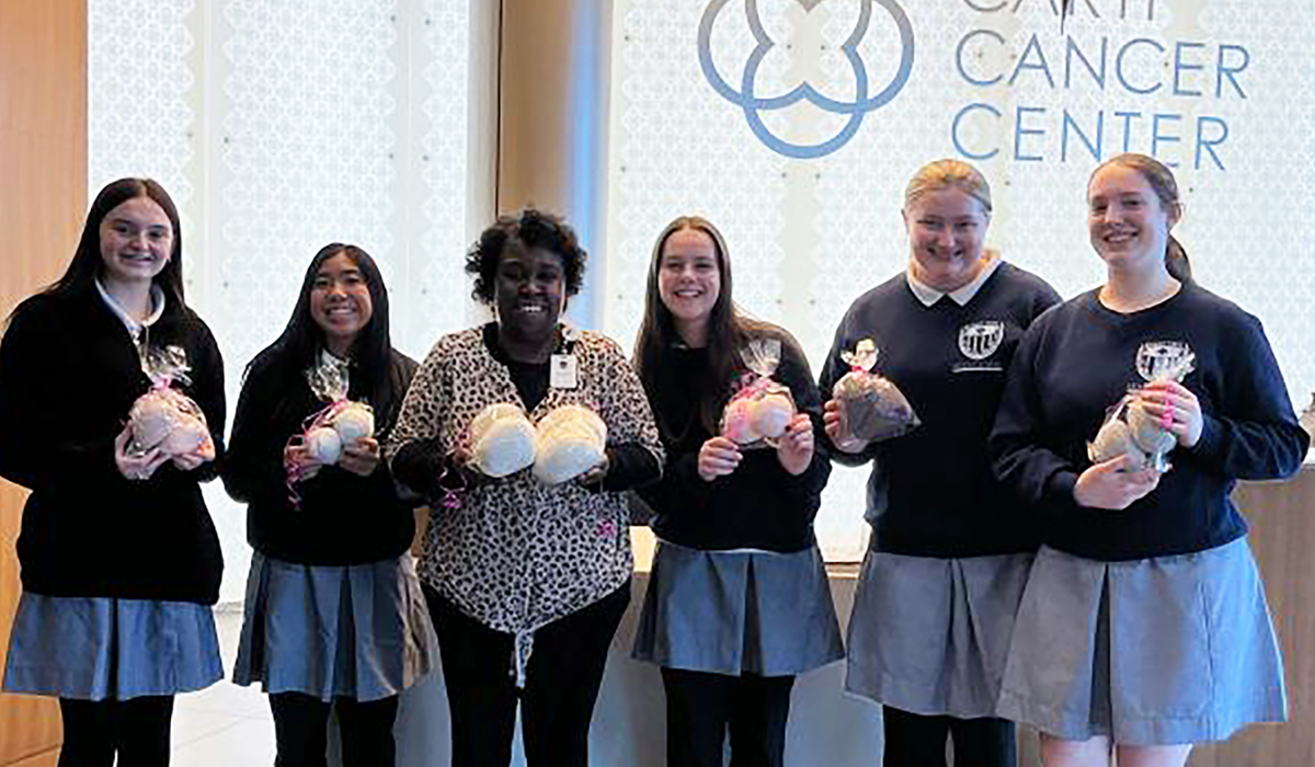 MOUNT ST. MARY’S ‘KNITTED KNOCKERS’ PROJECT HELPS BREAST CANCER SURVIVORS AND CARTI